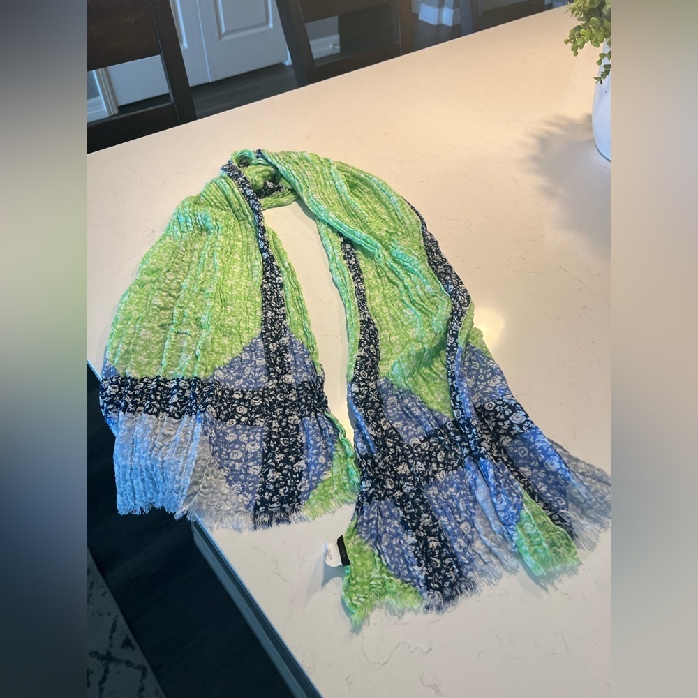 J.Crew Green and Blue Patterned scarve